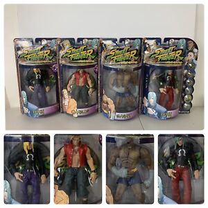 Street Fighter Round 2 Action Figures Charlie, Sagat, Remy1, Remy2 Lot of 4 Pcs