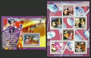COMORO 2009 FILMS POP ROCK MUSIC BOWIE ELVIS PRINCE STING SINATRA WONDER MNH - Picture 1 of 1