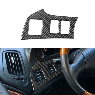 Cubierta de control de faros interiores de fibra de carbono de vinilo para Lexus RX300 1998-03 Foto 1 de 4