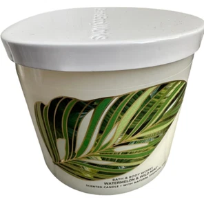 (1) Bath & Body Works White Barn Watermelon Wild Mint 3-Wick Candle 14.5oz New - Picture 1 of 2