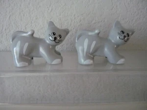 LEGO DUPLO Vintage Gray Cat Figures (2) pcs - Picture 1 of 6