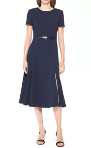 *NWT* Calvin Klein Women's Belted Short Sleeve Indigo Midi Dress size 18W - Picture 1 of 5