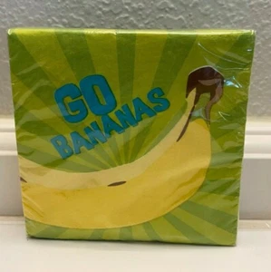 Monkeyin' Around Pattern Jungle Birthday Party Paper Beverage Napkins 16 count  - Picture 1 of 2