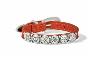 NWT BRIGHTON HARMONY BANDIT BRACELET RED LEATHER AND SILVER BUCKLED
