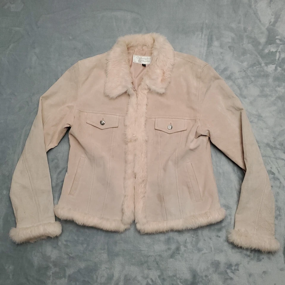 Chaqueta Penny Lane De Colección Para Mujer Grande Rosa Cuero Genuino Forrada De Piel Años 90 Y2K  Foto 1 de 4