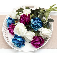 51cm Fiori Artificiali Rosa Tessuto Floreale Sposa Matrimonio Bouquet Casa Festa