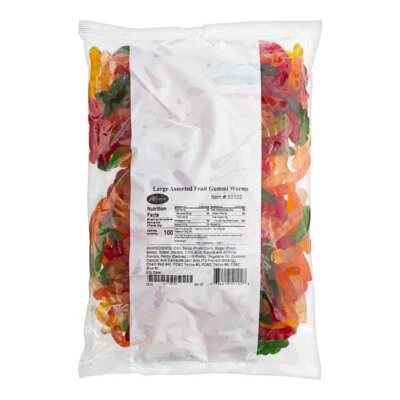 Albanese Large Assorted Fruit Gummi Worms 5 lb. - Image 1 of 3