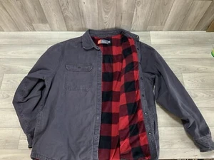 Giacca The American Outdoorsman grigia foderata in pile camicia a scatto shacket uomo XL - Foto 1 di 17