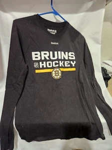 Long Sleeve Reebok NHL Bruins Hockey T-Shirt Boy L 14/16 - Picture 1 of 3