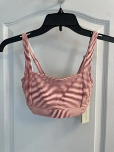 Sea Level Swim Women's Bikini Top Positano Orange Stripe Square Neck Bra Size 6 - Picture 1 of 7