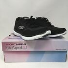 Skechers Womens Flex Appeal 3.0 Sneaker Shoes Black 13069 Leather 7W New