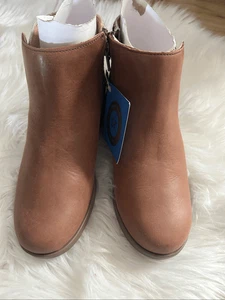 Stride Rite SR Mädchen Efeu + Hellbraun Leopardenmuster Stiefel Leder Obermaterial Größe 4,5 W Neu mit Etikett - Bild 1 von 6