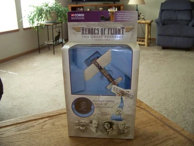 Corgi Heroes of Flight Louis Bleriot Airplane Series 1 NEW CS90124 Retired Coin - Image 1 of 4