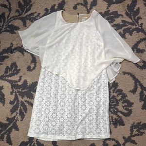 Emma & Michele Womans Dress Size 12 Made In Vietnam Cape Lace Flowers - Picture 1 of 8