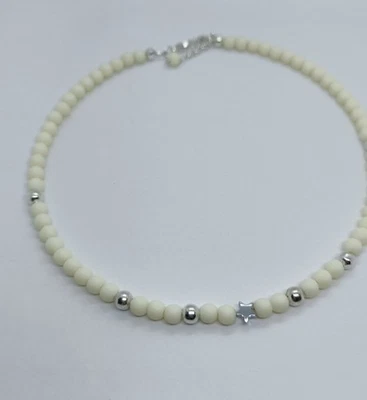 Collana Macarons Bianca Con Stellina Argento  - Immagine 1 di 4