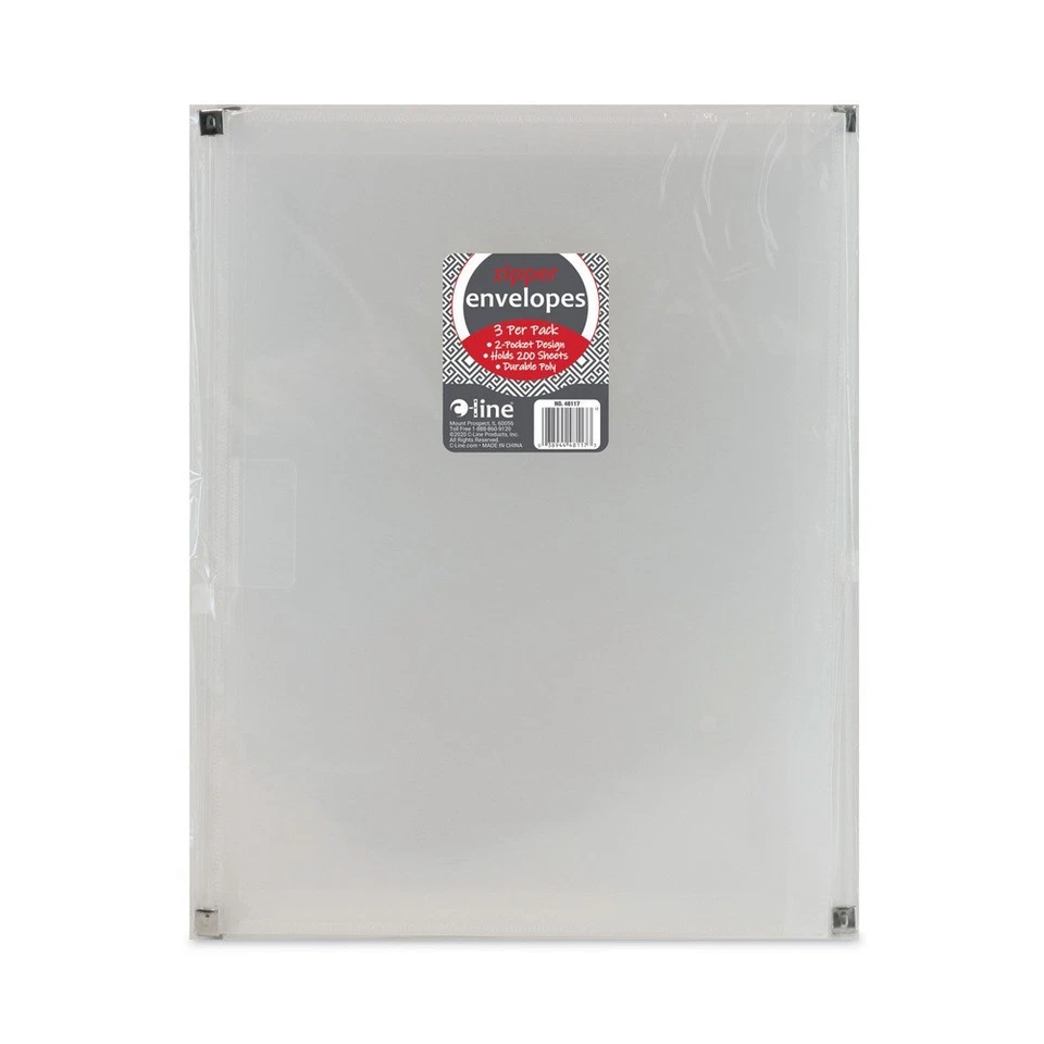 C-Line 48117 2 Sections 1" Capacity 10" x 13" Zip 'N Go Envelope (3/PK) New - Image 1 of 4