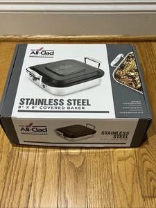 All-Clad Stainless Steel 8x8 Inch Square Covered Baking Pan w/ Lid E9019464 - Picture 1 of 15