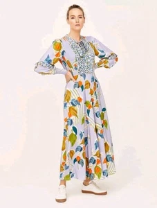 Thought Dress 12 Multicoloured Maxi Camden Dress Botanical Print Wedding - Picture 1 of 3