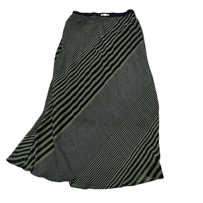 Pleione Women's Striped Maxi Skirt Black Size L Long - Image 1 of 4