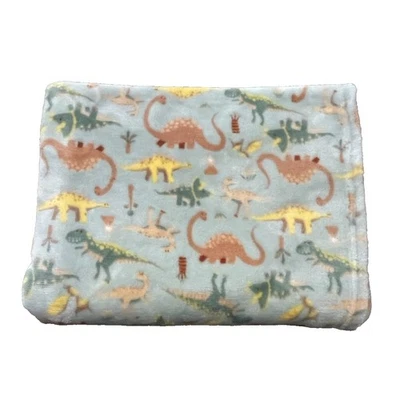 Manta de dinosaurio verde Baby Starters polar suave marrón amarillo tostado seguridad Lovey Foto 1 de 4