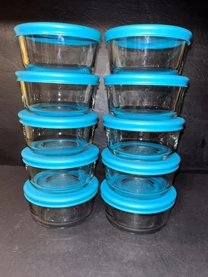 10 Anchor Hocking 1 Cup Glass Food Storage Containers with Lids 20 Piece Set New - Image 1 of 4