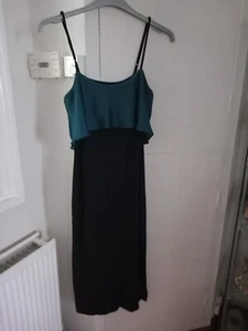 ASOS Occasion Dress Black & Green Trim Size 10 - Picture 1 of 4
