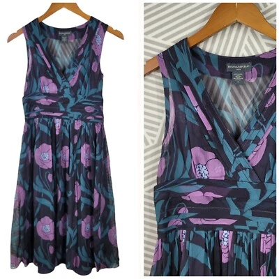 Banana Republic Silk Chiffon Dress size 0 Party cocktail Floral Purple Layered - Image 1 of 4