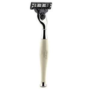 Recharge Cartouche 3 Lames Homme de Luxe Rasage Razor Ivoire Poignée Aluminium - Picture 1 of 1
