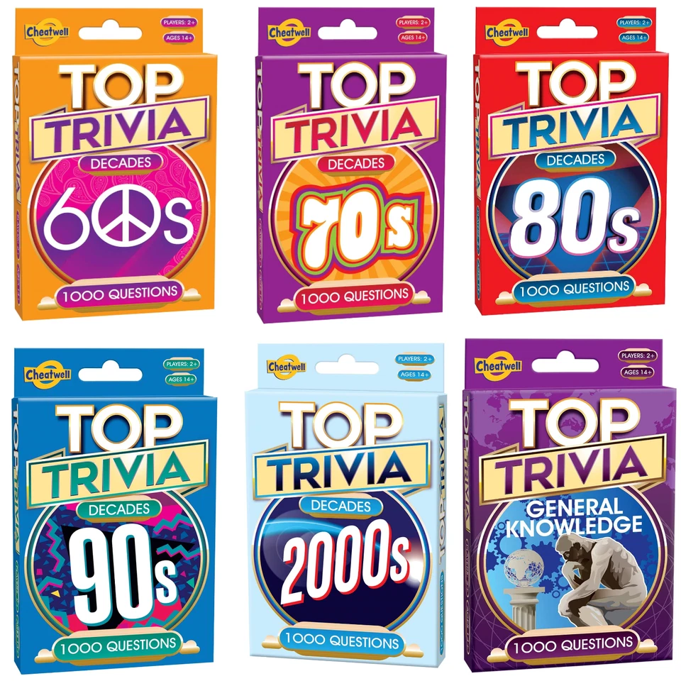 Top Trivia Decades Games - 1000 Questions Cheatwell Games Ages 14+ - Image 1 of 1
