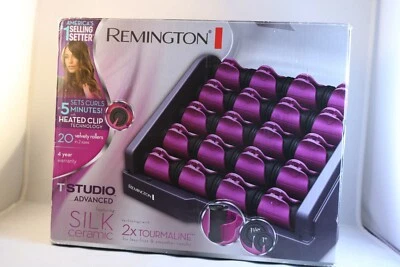 Remington Seda Cerámica Hot Rollers Rizadores Flocados H9096 Baile de graduación Concurso Caja de animación Foto 1 de 4