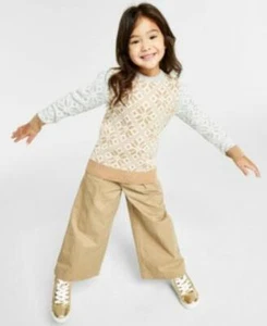 MSRP $40 Charter Club Big Girls Fair Isle Family Sweater Beige Size Large - Picture 1 of 1