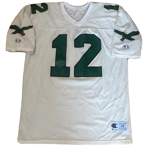 VTG Philadelphia Eagles Randall Cunningham Champion Jersey - 48 L White 90s NFL Cover
