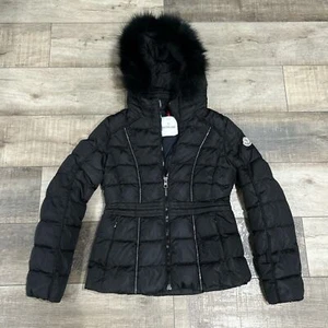 Moncler black puffer jacket with fur hood - Picture 1 of 10