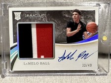 2020-21 Immaculate Collection Lamelo Ball Rc 3 color patch Auto Autograph 33/49