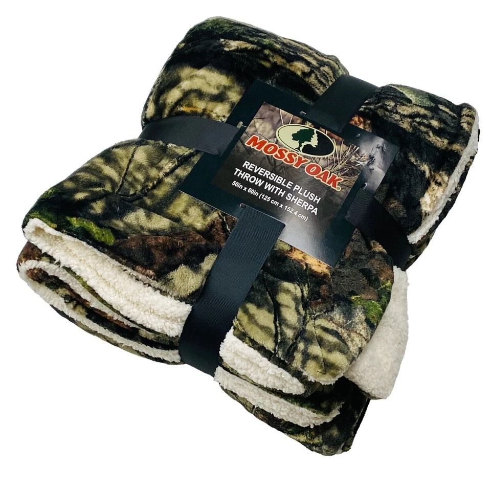 Mossy Oak Camuflaje Reversible Felpa Vellón Tiro con Manta Sherpa Foto 1 de 1