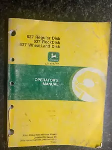 John Deere 637 Regular Disk, Rock Disk, Wheatland Disk Operator's Manual - Imagen 1 de 3