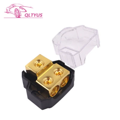 Car Audio Splitter Amp Power 0 Gauge In 4 Gauge Out 2-Way Distribution Block - Image 1 of 4