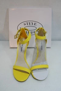 Steve Madden Realove Amarillo Mujer 7.5 Punta Abierta Correa Tacones Sandalias Zapatos Nuevo en Caja - Imagen 1 de 4