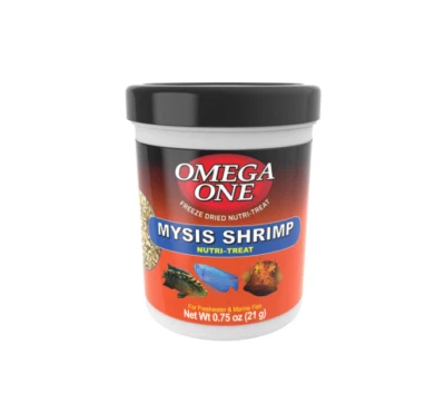 OMEGA ONE FREEZE DRIED MYSIS SHRIMP  FISH FOOD NUTRI TREAT .75 OZ. CONTAINER - Image 1 of 3