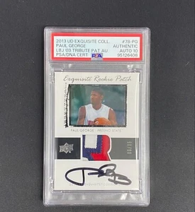 2013 UD Exquisite Paul George Tribute Rookie Patch Auto /35 Psa DNA 10 Pop 1/1 - Picture 1 of 3