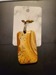 ~  Beautiful Picture Jasper Pendant Healing Stone Wicca Pagan 2" - Picture 1 of 1