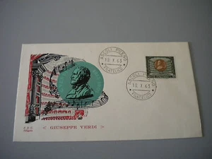 Italy Siligato Envelope 1963 G. Verdi Cancellation Ascoli Piceno Philatelic FDC - Picture 1 of 1