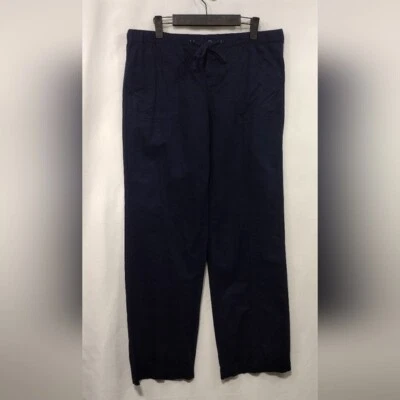 Vintage New York & Company Linen Blend Wide Leg Pants Womens M Blue Retro 90s - Image 1 of 4