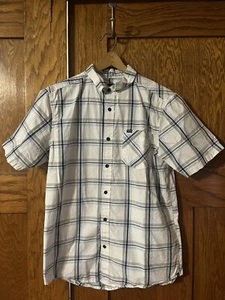 Hurley Shirt Mens Blue Plaid Shirt Medium - Picture 1 of 14