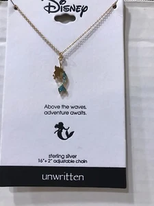 Disney Little Mermaid Necklace In Gold-Tone Sterling Silver For Unwritte - Picture 1 of 4
