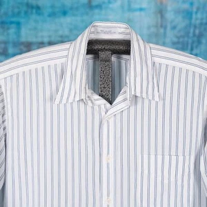 J McLaughlin Men's Long Sleeve Button Up Shirt Superfine Cotton USA Made 16-35 - Picture 1 of 6