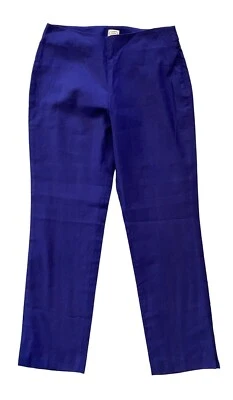 $650 De Colección Agnona 42 6 Pantalones de Vestir Pantalones Frente Plano Púrpura/Azul Tiro Alto Tobillo Foto 1 de 4