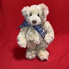 Vintage GUND 11" Plush Gordon Teddy Bear Sitting  Stuffed Plaid Bow 15037