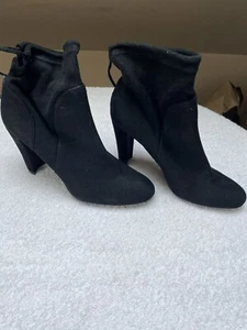 Charles David Black Suede Ankle Boots 4” Size 8 Women’s - Picture 1 of 4