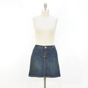 Falda Paul Smith L Lavado Oscuro Denim Adornada Estrás Borde Jean Mini Falda - Imagen 1 de 8